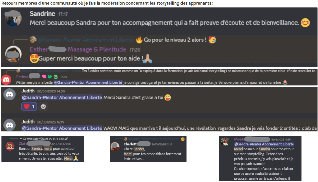 avis sandra stoltz - témoignages communauté discord storytelling